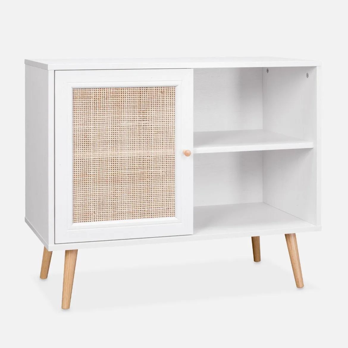 Credenza in cannage, 1 anta, 80cm