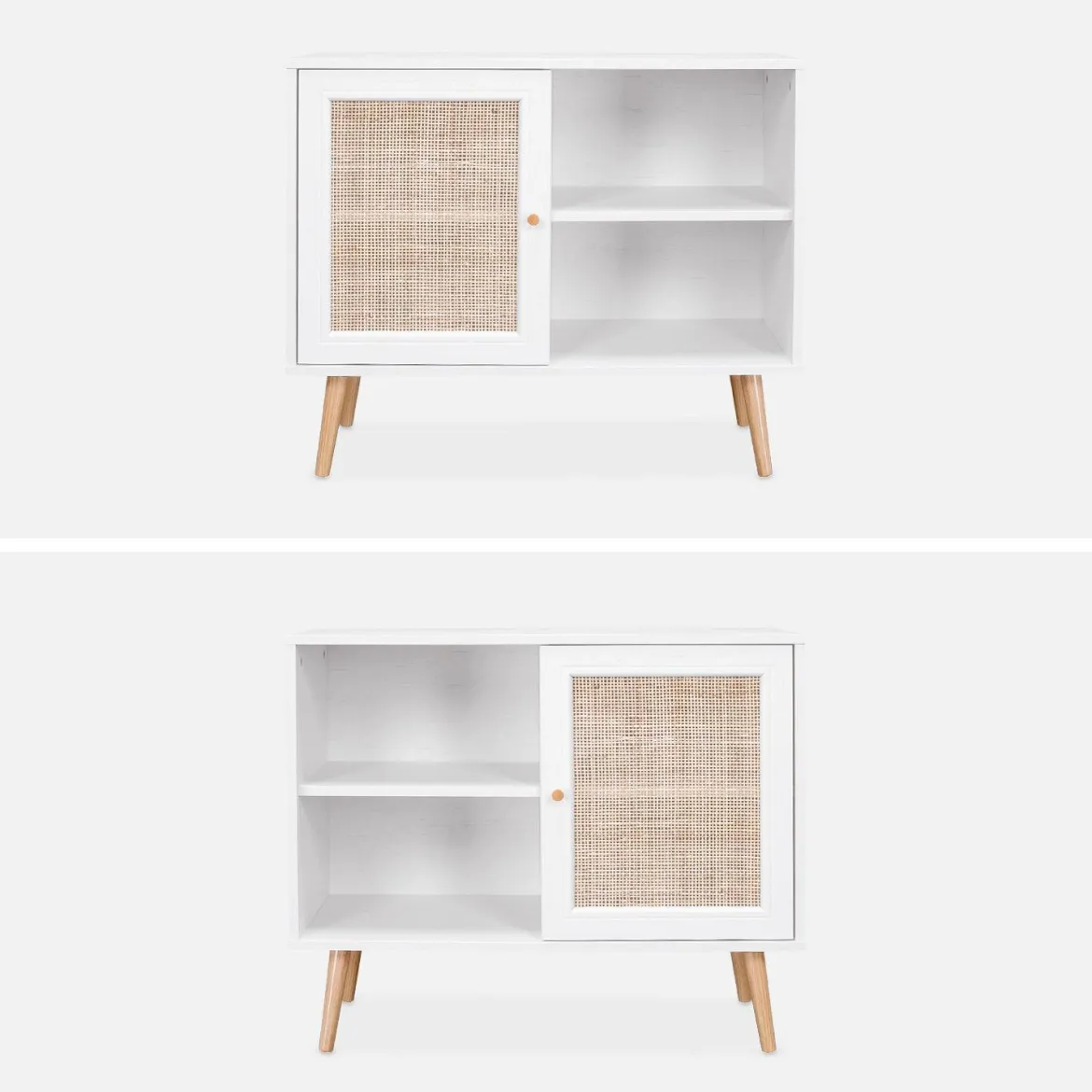 Credenza in cannage, 1 anta, 80cm
