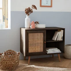 Credenza in cannage, 1 anta, 80cm