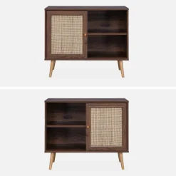 Credenza in cannage, 1 anta, 80cm