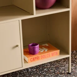Credenza industriale in metallo con 6 scomparti