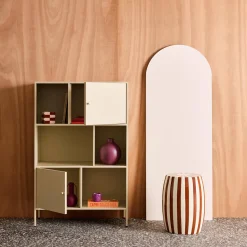 Credenza industriale in metallo con 6 scomparti