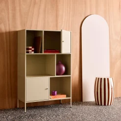 Credenza industriale in metallo con 6 scomparti