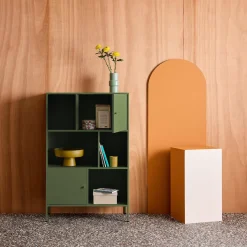 Credenza industriale in metallo con 6 scomparti