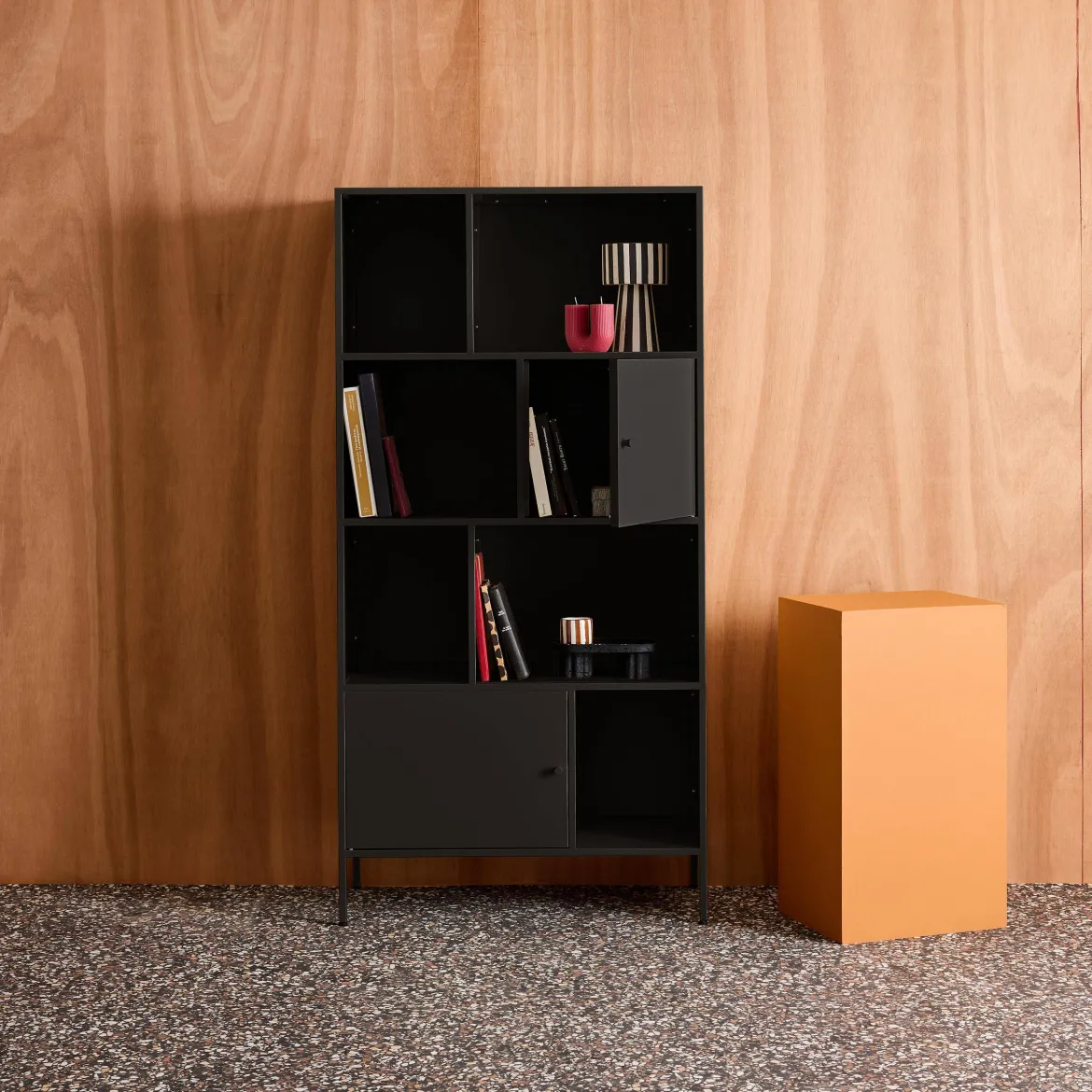 Credenza industriale in metallo con 8 scomparti