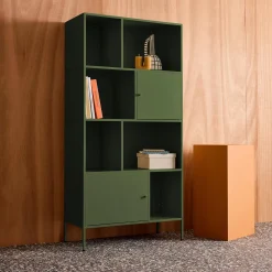 Credenza industriale in metallo con 8 scomparti