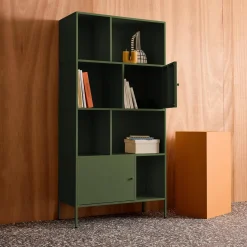 Credenza industriale in metallo con 8 scomparti