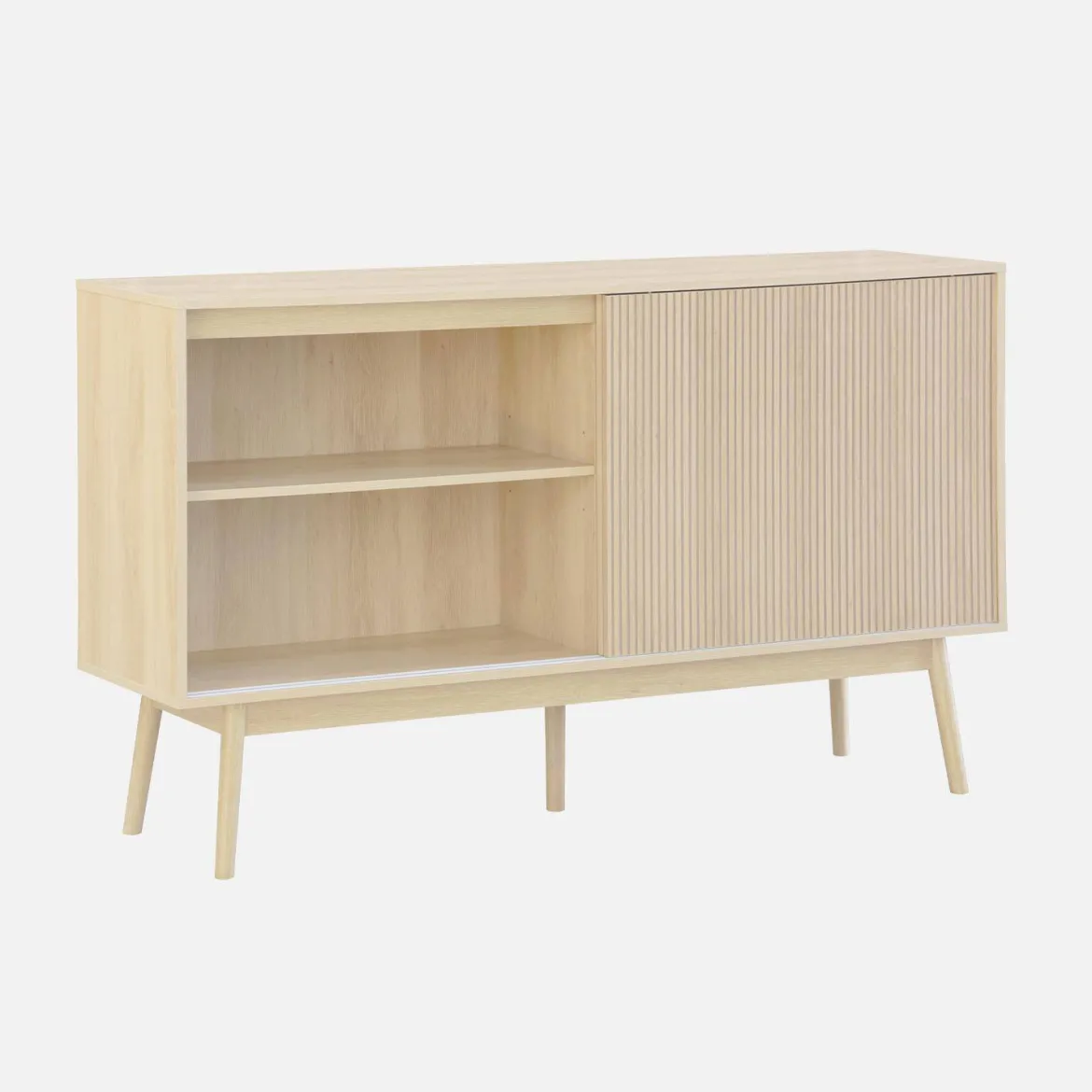 Credenza scandinava a 2 ante effetto legno, 150cm