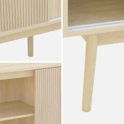 Credenza scandinava a 2 ante effetto legno, 150cm