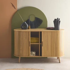 Credenza scandinava a 2 ante scorrevoli, 120cm