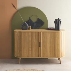 Credenza scandinava a 2 ante scorrevoli, 120cm