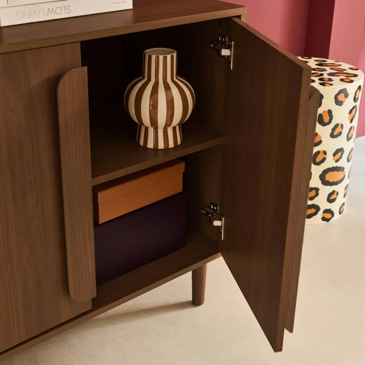 Credenza vintage effetto legno 4 ante, 160cm