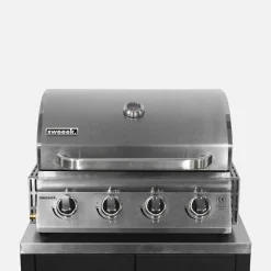 Cucina da esterno, 7 moduli e barbecue a gas, 4 bruciatori