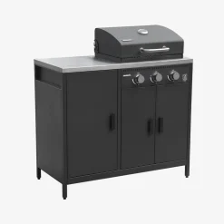 Cucina da esterno 3 moduli con barbecue a gas 3 bruciatori su piedi, termometro
