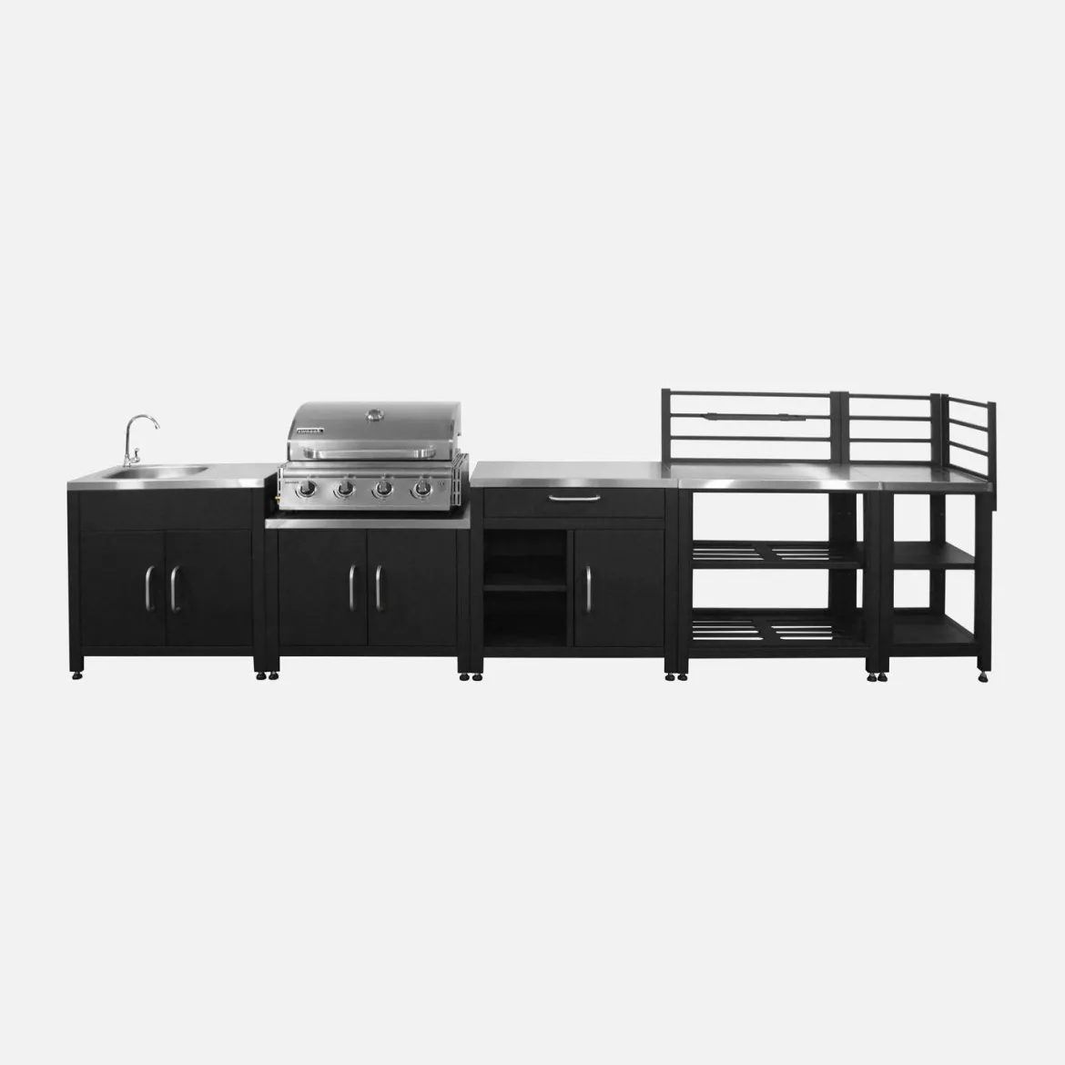 Cucina esterna 5 moduli con barbecue a gas 4 bruciatori