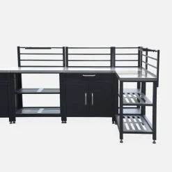 Cucina da esterno, 7 moduli e barbecue a gas, 4 bruciatori