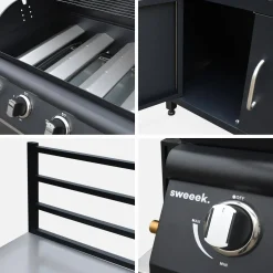Cucina da esterno, 7 moduli e barbecue a gas, 4 bruciatori