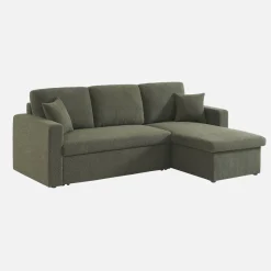 Divano letto angolare reversibile in bouclé, 3 posti
