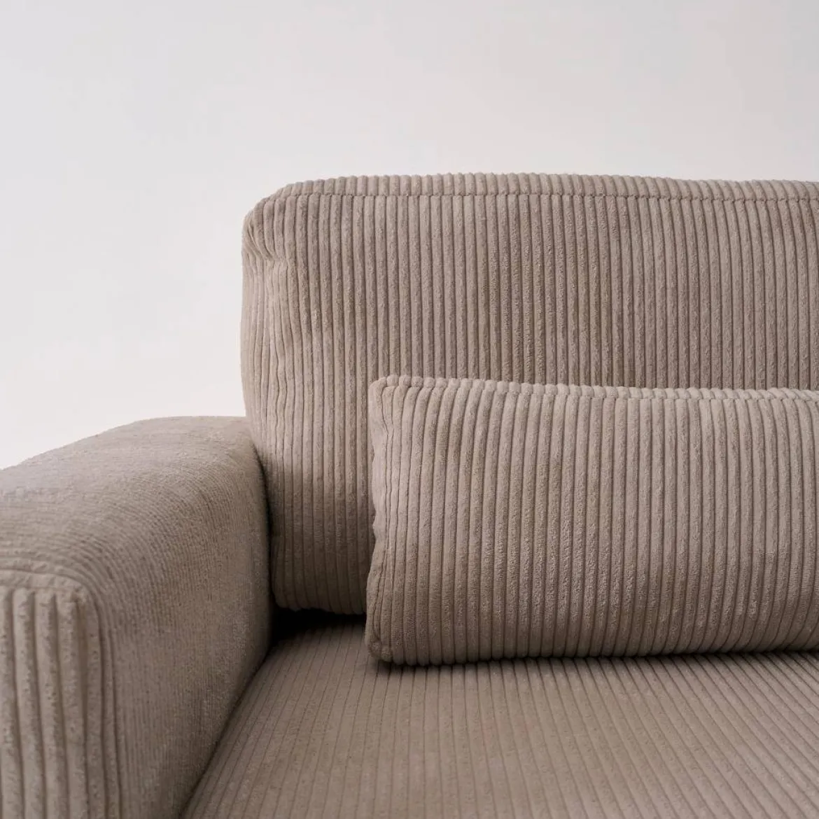 Divano letto angolare reversibile con contenitore in velluto a coste, da 3 a 5 posti