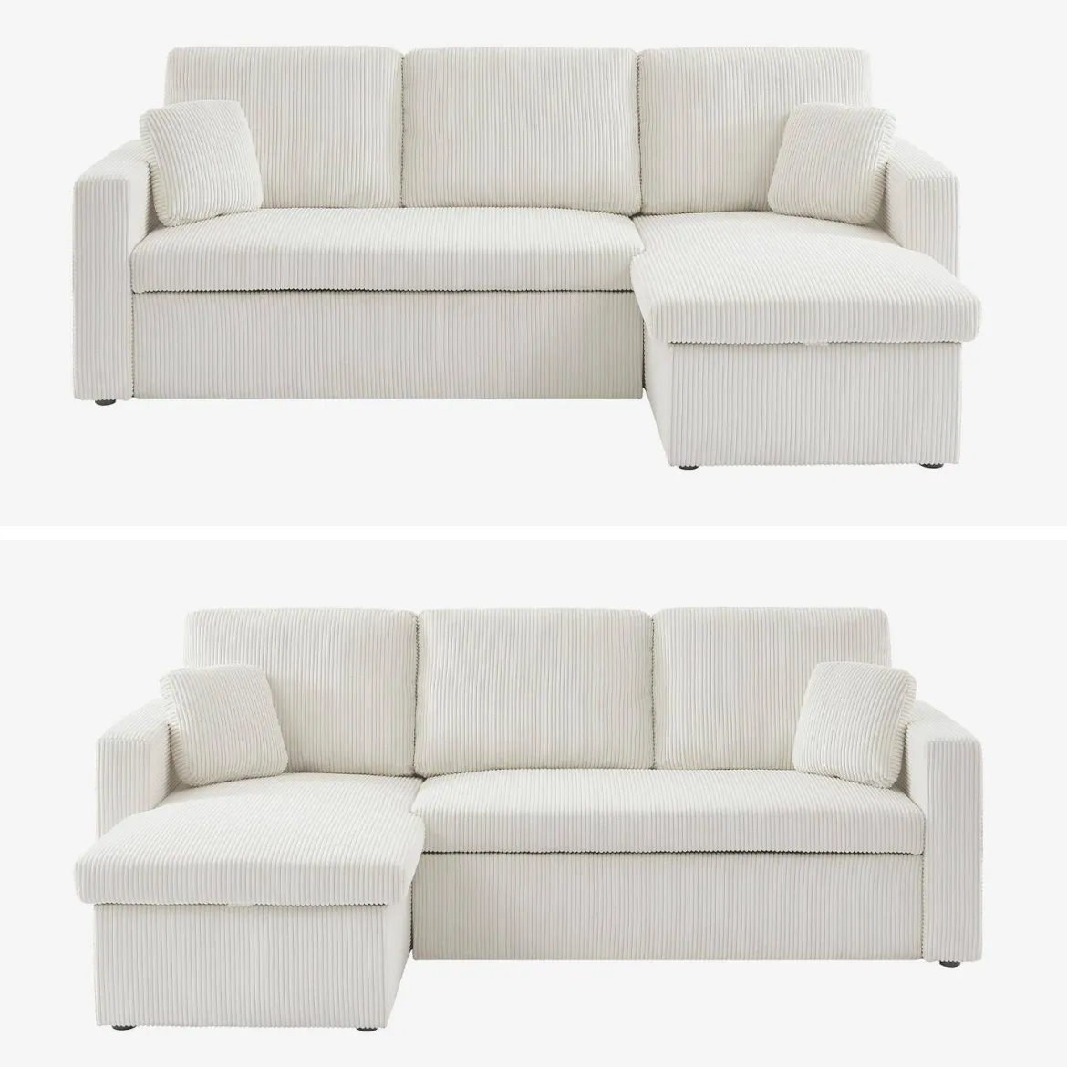 Divano letto angolare reversibile, 3 posti