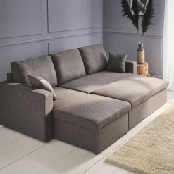 Divano letto angolare reversibile con contenitore, 3 posti