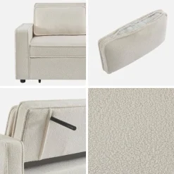 Divano letto bouclé, 2 posti