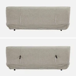 Divano letto convertibile in tessuto ciniglia, 3 posti