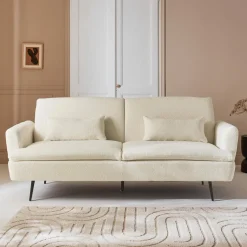 Divano letto in bouclé, 2–3 posti