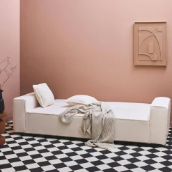 Divano letto in tessuto bouclé, 3 posti