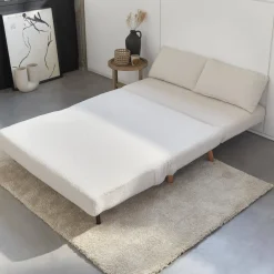 Divano letto in tessuto bouclé, 2 posti