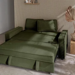 Divano letto in velluto a coste, 2 posti