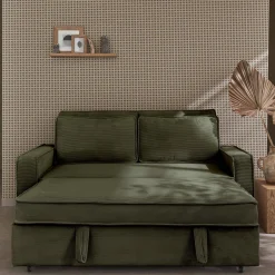 Divano letto in velluto a coste, 2 posti