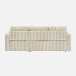 Divano letto reversibile effetto pelliccia a coste, 3 posti