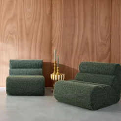 Divano modulare tessuto effetto alpaca, 2 posti