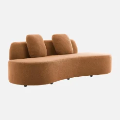 Divano virgola organico in bouclé, 3 posti