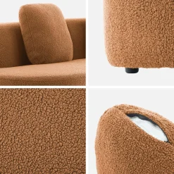 Divano virgola organico in bouclé, 3 posti