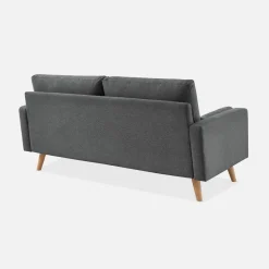 Divano in stile scandinavo in tessuto semplice, 3 posti