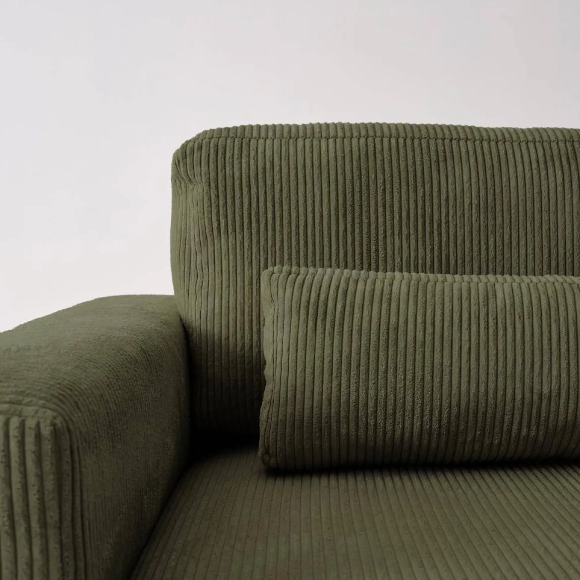 Divano letto angolare reversibile con contenitore in velluto a coste, da 3 a 5 posti