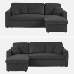 Divano letto angolare reversibile, 3 posti