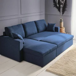 Divano letto angolare reversibile con contenitore, 3 posti