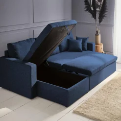 Divano letto angolare reversibile con contenitore, 3 posti
