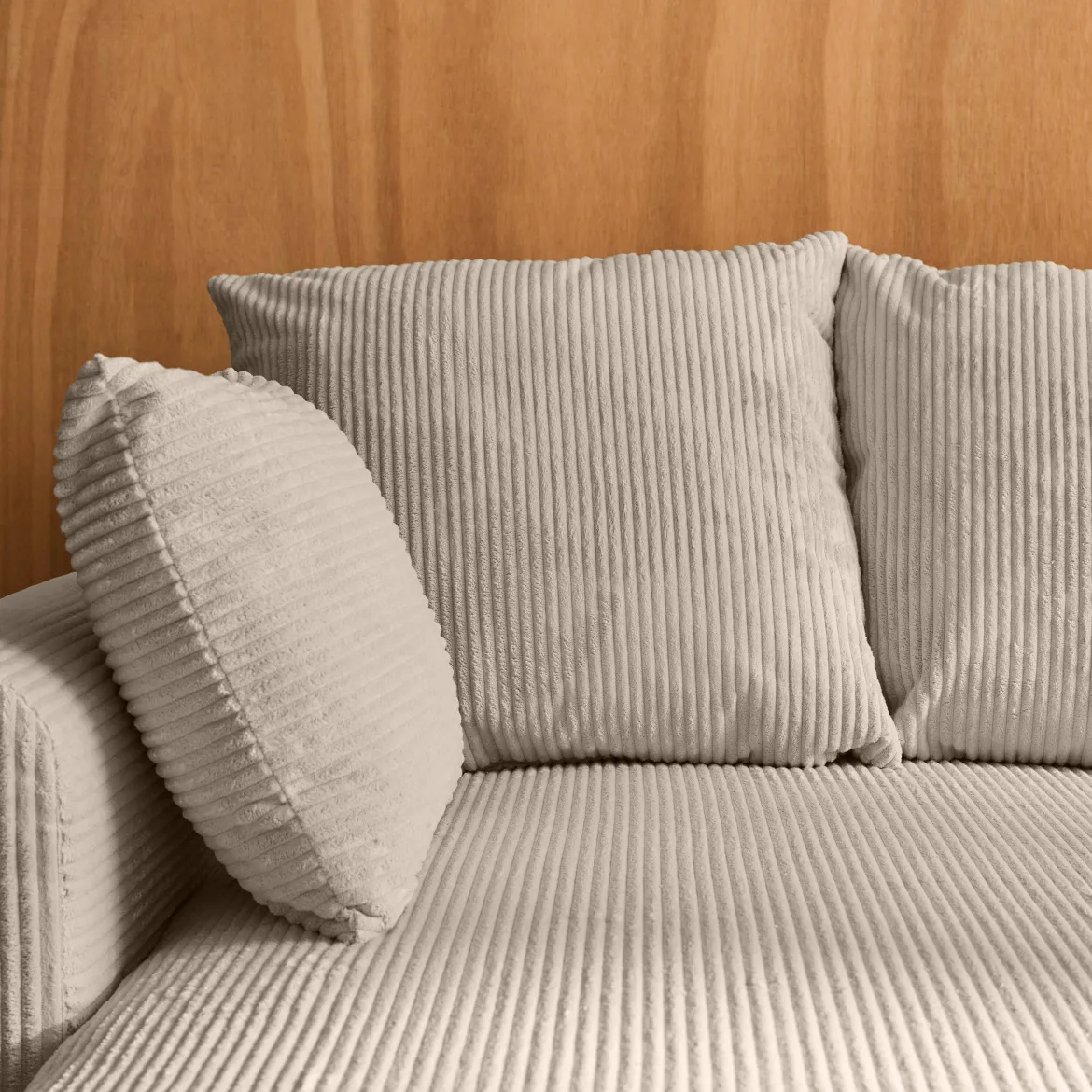 Divano letto angolare reversibile in velluto a coste, 3 posti