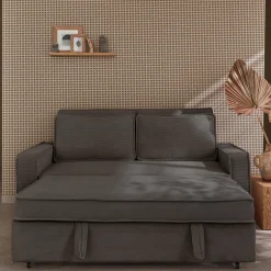 Divano letto in velluto a coste, 2 posti