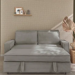 Divano letto in velluto a coste, 2 posti