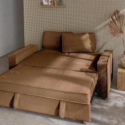 Divano letto in velluto a coste, 2 posti