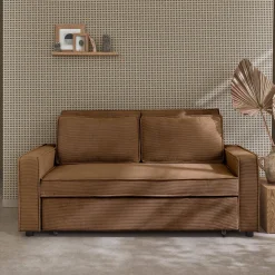 Divano letto in velluto a coste, 2 posti