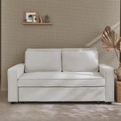 Divano letto in velluto a coste, 2 posti
