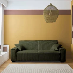 Divano letto in velluto a coste, 3 posti