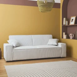 Divano letto in velluto a coste, 3 posti
