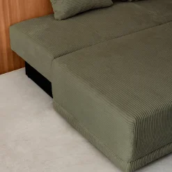Divano letto in velluto a coste, 3 posti
